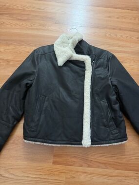 Hollister Black Jacket with Cream Sherpa Interior